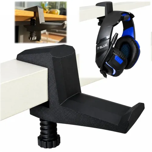 Suporte Gancho de Mesa para Headset e Fone de Ouvido de Encaixe com Morsa