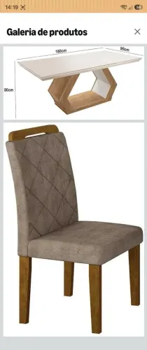 Mesa de jantar com 6 cadeiras