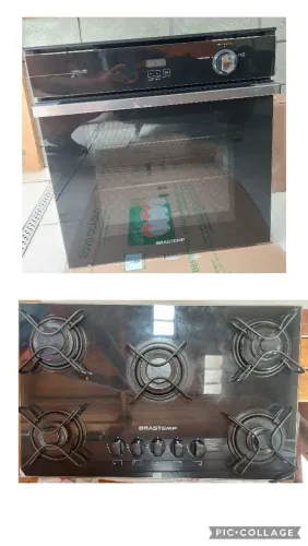 Forno a gás e cooktop 5 bocas, excelente conservados