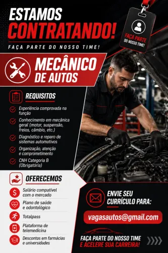 Vaga de Mecânico de Autos