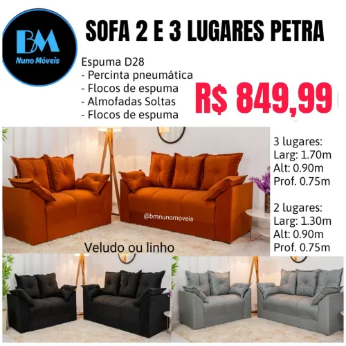 Sofá 2 e 3 lugares Petra