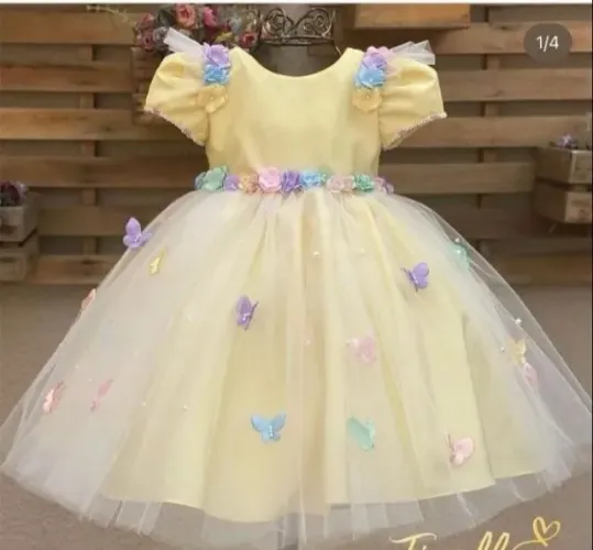 Vestido infantil Jardim encantado borboletas