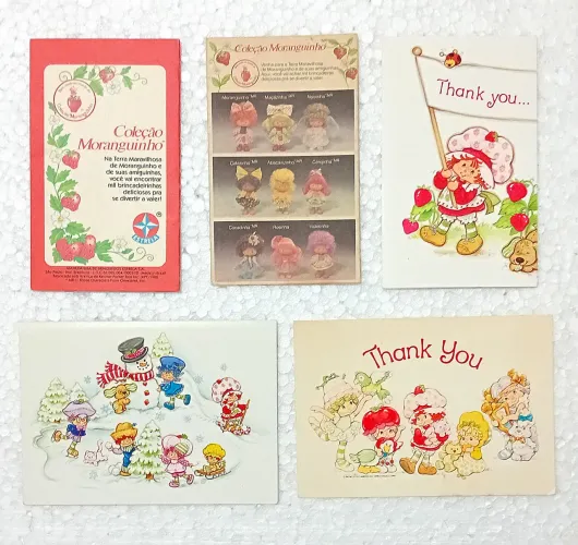 Coleção Cartão Moranguinho Estrela Kenner Anos 80 Strawberry Shortcake Lote Raro