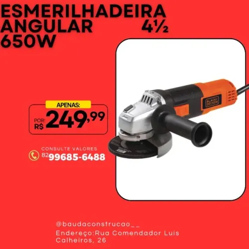 ESMERILHADEIRA ANGULAR  4 1/2 650W 220V BLACK E DECKER