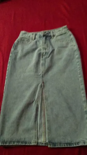 Saia jeans midi