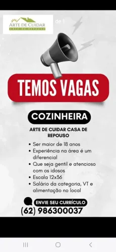Cozinheira em lar de idosos