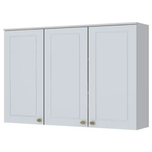 Armário Aéreo Cozinha Americana 3 Portas 100% MDF Branco HP C352 - Henn