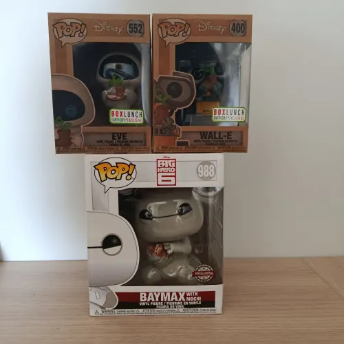 Combo funko Pop eve + wall-e + baymax