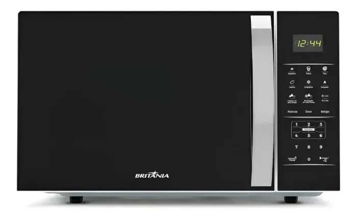 Micro-ondas Britânia Limpa Fácil Espelhado 1100W Preto/Branco - Oportunidade Única!