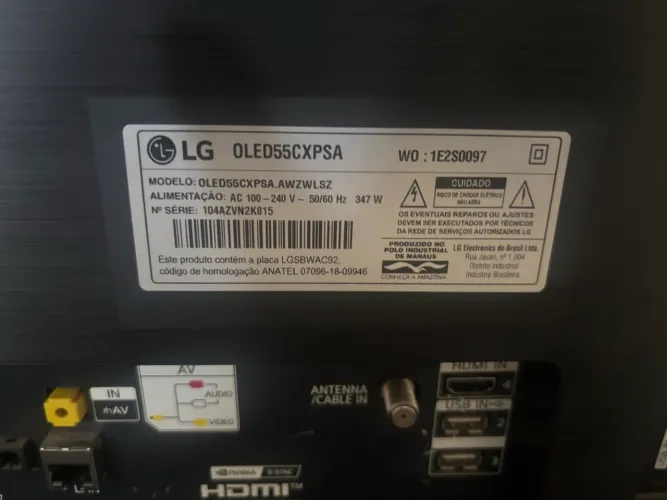Tv LG oled 55 tela perfeita sem áudio interno