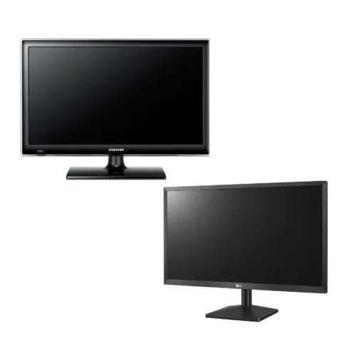 Monitores LG e Samsung 22 e 23 polegadas com pequenos defeitos ou marcas