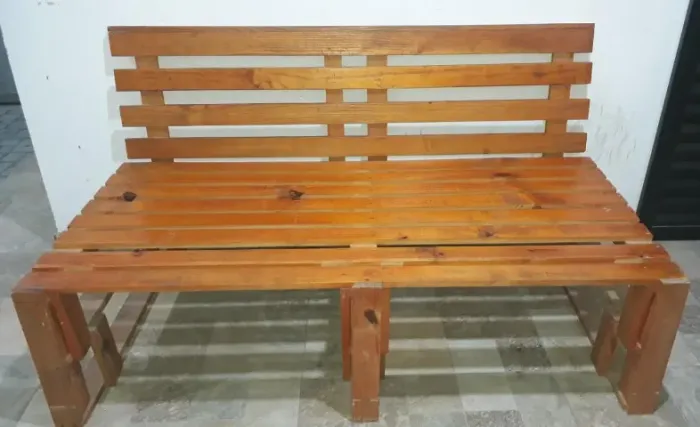 Banco Poltrona Rustico Envernizado De Pallet