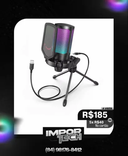 Microfone fifine a6v (PRETO). @importech_084