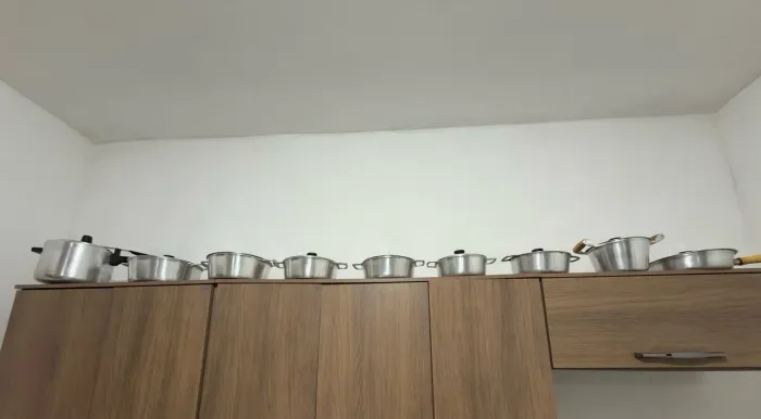 9 panelas de alumínio batido