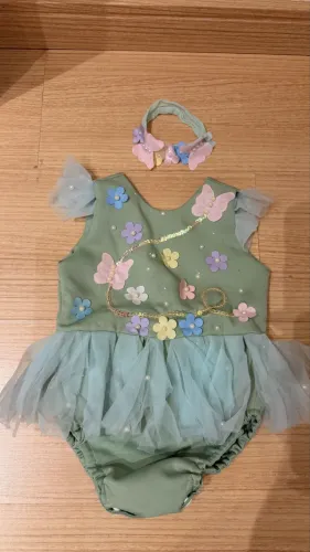romper jardim encantado verde g