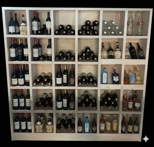 Expositor para bebidas com adega 