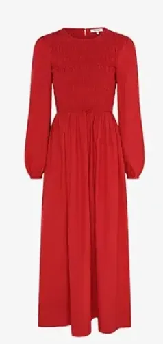 Vestido midi de algodão de manga comprida - dress to