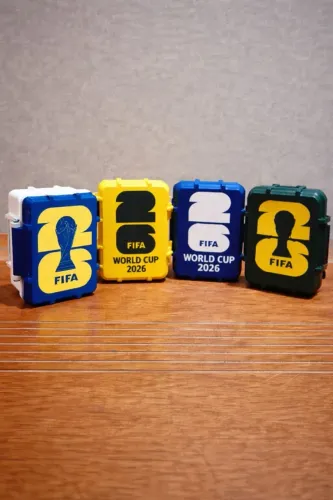 Estojo Porta Figurinhas Copa 2026 Caixa Organizadora Álbum Futebol Case Cards Coleção