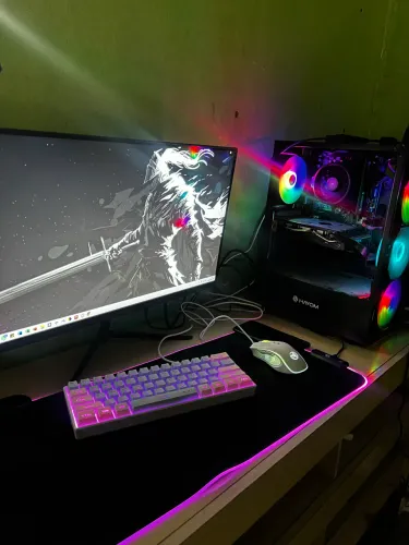 PC GAMER COMPLETO - AMD RYZEN 5 4600G - PLACA DE VIDEO RX580 8GB MONITOR 23.8 POL 144HZ