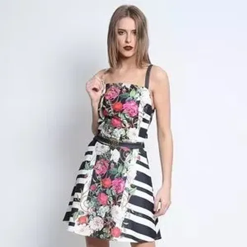 Vestido lança perfume fúria shakespeare branco preto m