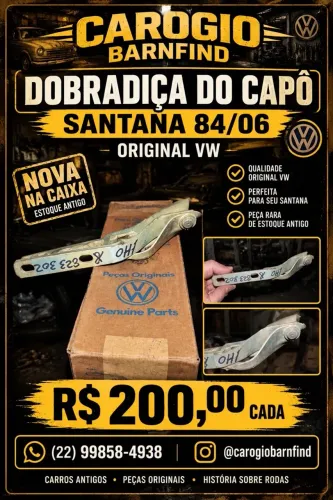 Dobradiça Capo Santana 84 a 06 Original Vw Nova Na Caixa Estoque Antigo