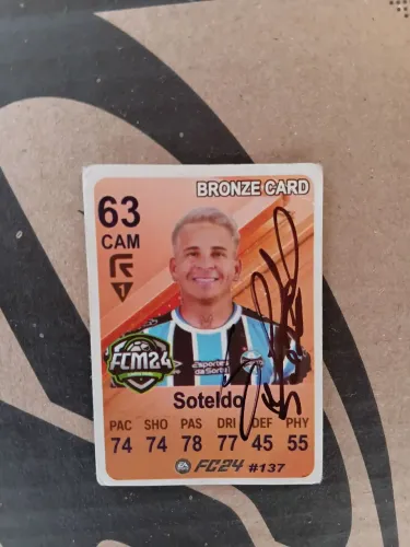 CARD DO GRÊMIO AUTOGRAFADO POR YEFERSON SOTELDO
