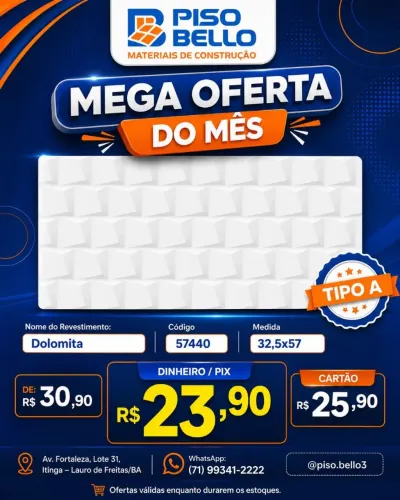 Revestimento 32,5x57 com Preço de Oferta