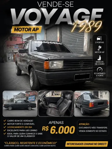 Volkswagen Voyage GL/ Special 1.6/ 1.8 (álcool) 1989