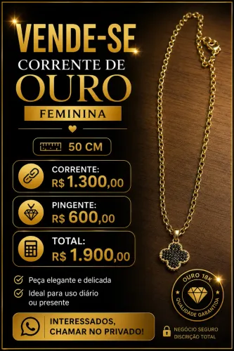 Corrente ouro com pingente
