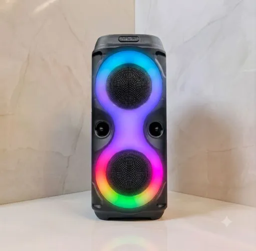 Caixa De Som Multimídia Xtrad 50W Potente Com LED RGB e Rádio FM