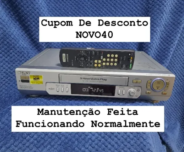 Video Cassete SONY 5 Cabeças Com Controle Remoto - SLV-EX5S