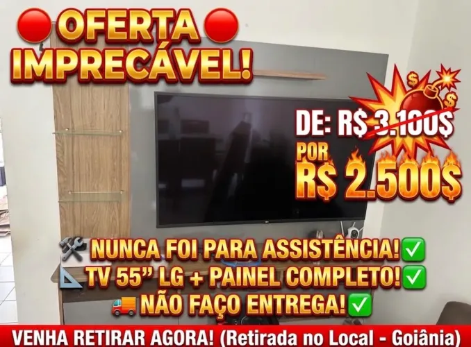 TV LG 55" + Painel com LED - OPORTUNIDADE ÚNICA (R$ 600 de Desconto!)