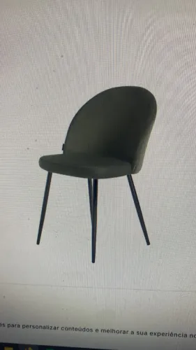 cadeira de aço estofada kyra preto c/veludo verde