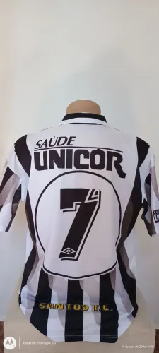 Camisa Santos 1997/98 listrada Original da Umbro Tam G