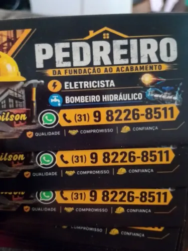 pedreiro da afudação ao acabamento.