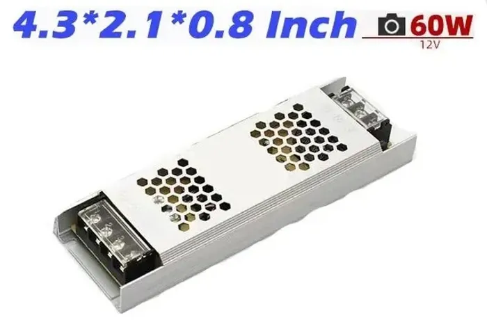 Fonte 12V Driver Slim 60w 5a Chaveada Fita Led Bivolt Cftv  Arduino Automação COD-CP730 