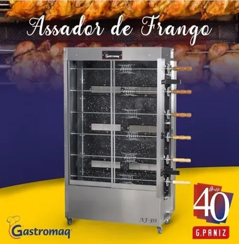 Galeteira e assador rotativo em promoção 