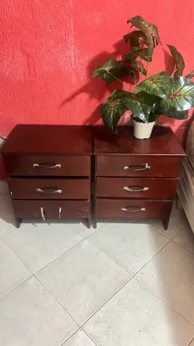 Kit 2 criados mudo madeira de lei
