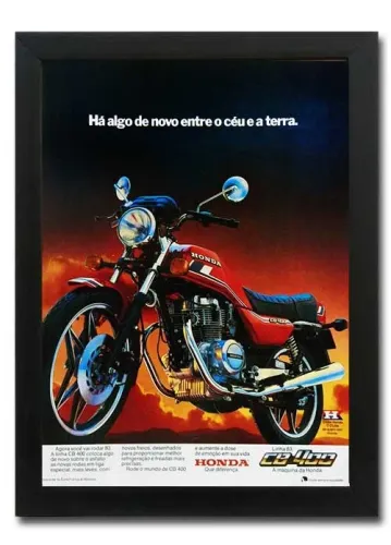 Honda CB 400 - Quadro decorativo com propaganda original de revista
