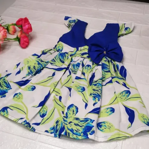 Vestido Rodadoo Estampado Infantil Veste 1 E 2 Anos