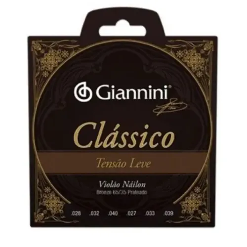 Encordoamento Cordas Violão Nylon Giannini Clássico - Tensão Leve, Média ou Pesada