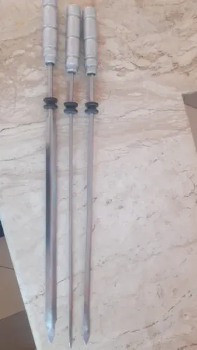 Kit 10 espetos espada aluminio 55cm