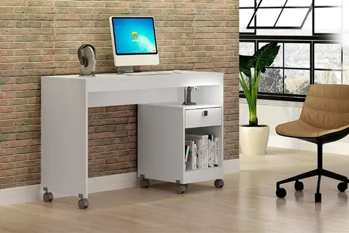 Escrivaninha Computador e Estudo C/Rodizio.