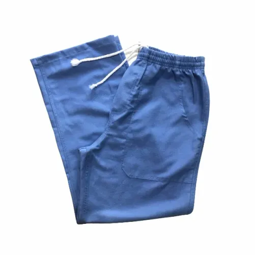 Calça Azul Natier em Brim Pesado c/ 4 bolsos, elástico e cadarço ( para trabalho )