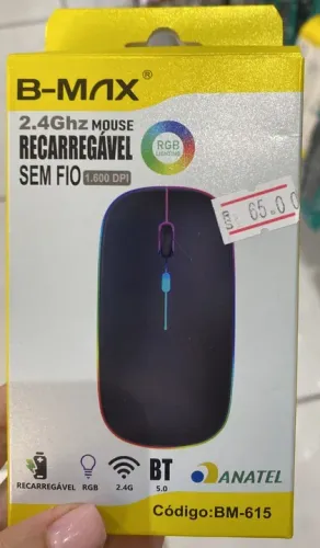 Mouse Sem Fio Recarregável Led - Bateria Bmax Bm615 Loja Coimbra Computadores Entregamos