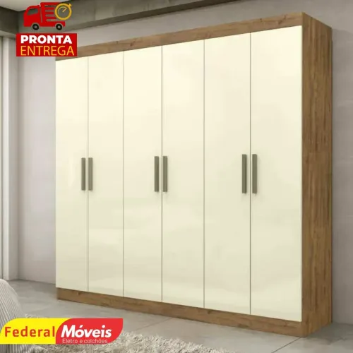 Guarda Roupa com 6 Portas 2 Gavetas 100%MDF Novo