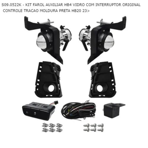 Kit Farol Milha Neblina Hyundai Hb20 2023 Botao Original