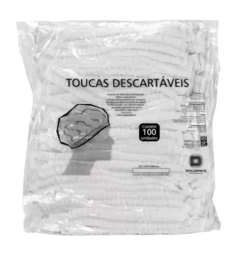 TOUCA DESCARTÁVEL DESCARPACK COM 100 UNIDADES