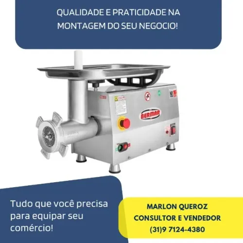 Moedor / Picador de Carne Boca 22 Inox Bermar Bivolt