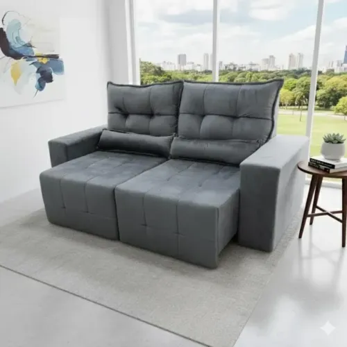 Sofá retratil e reclinavel lisboana cinza novo PAGAMENTO SÓ NA ENTREGA